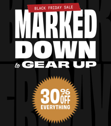 Black friday graphic for 30% off sitewide