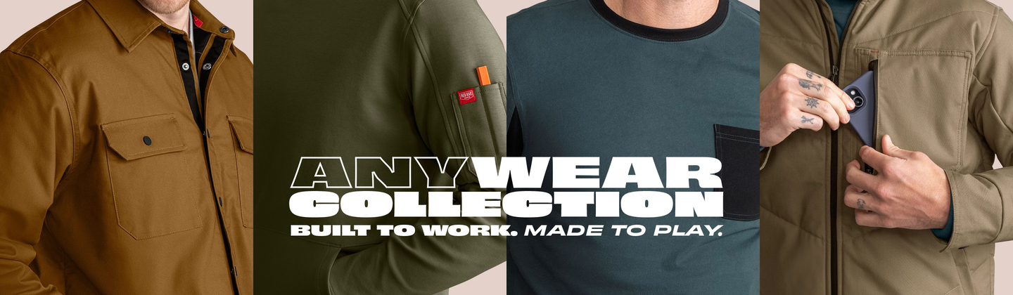 Four up close images featureing the new Anywear Collection products