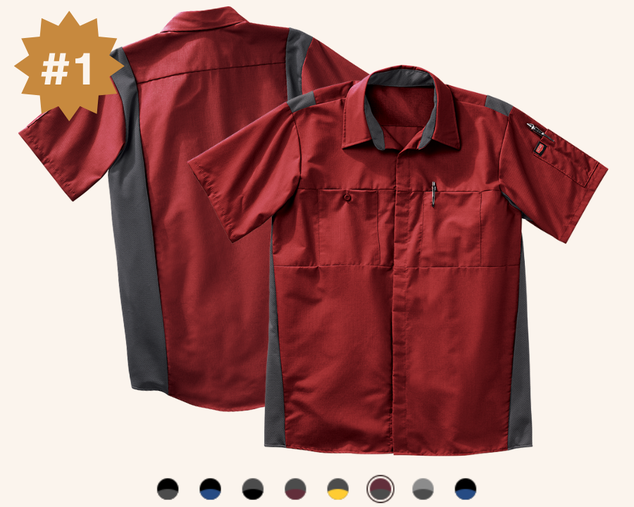 the front and back image of an Oilblok work shirt