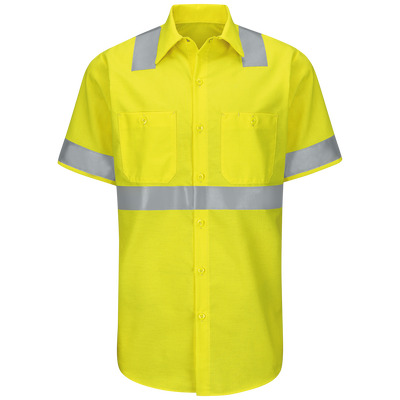 Men's Hi-Visibility Short Sleeve Ripstop Work Shirt - Type R, Class 2
