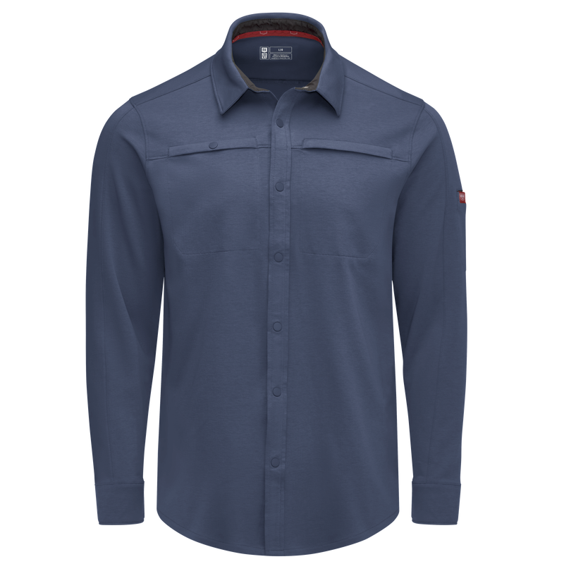 Men's Snap Front Jersey Long Sleeve Work Shirt image number 9