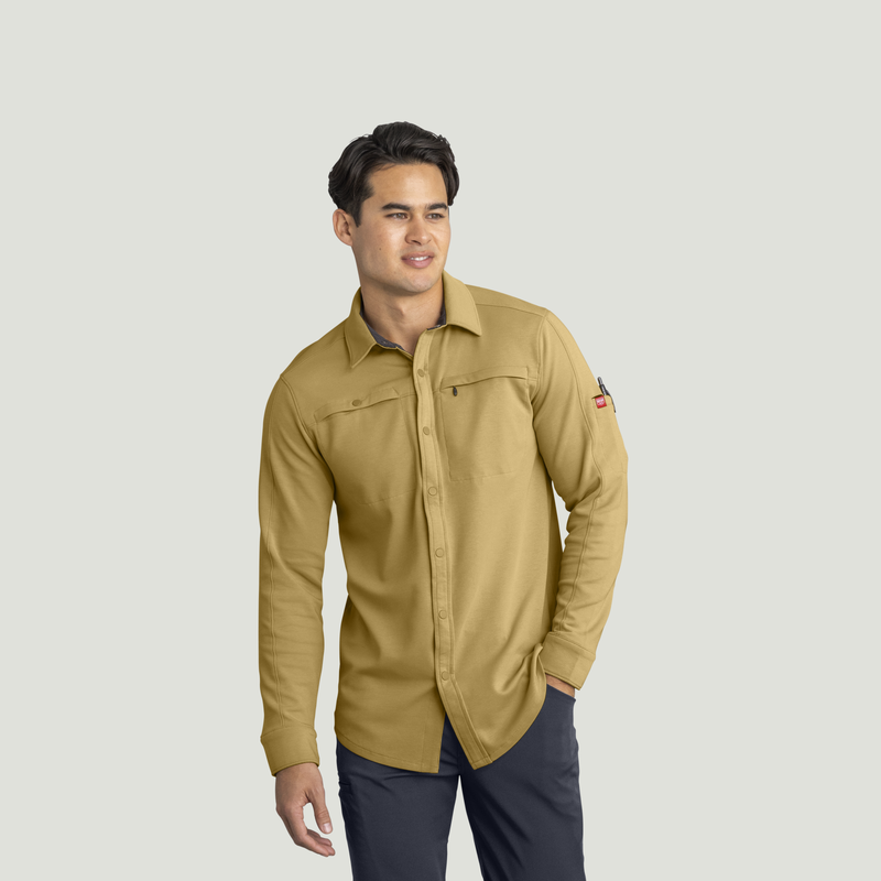 Men's Snap Front Jersey Long Sleeve Work Shirt image number 1