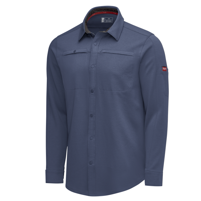 Men's Snap Front Jersey Long Sleeve Work Shirt image number 12
