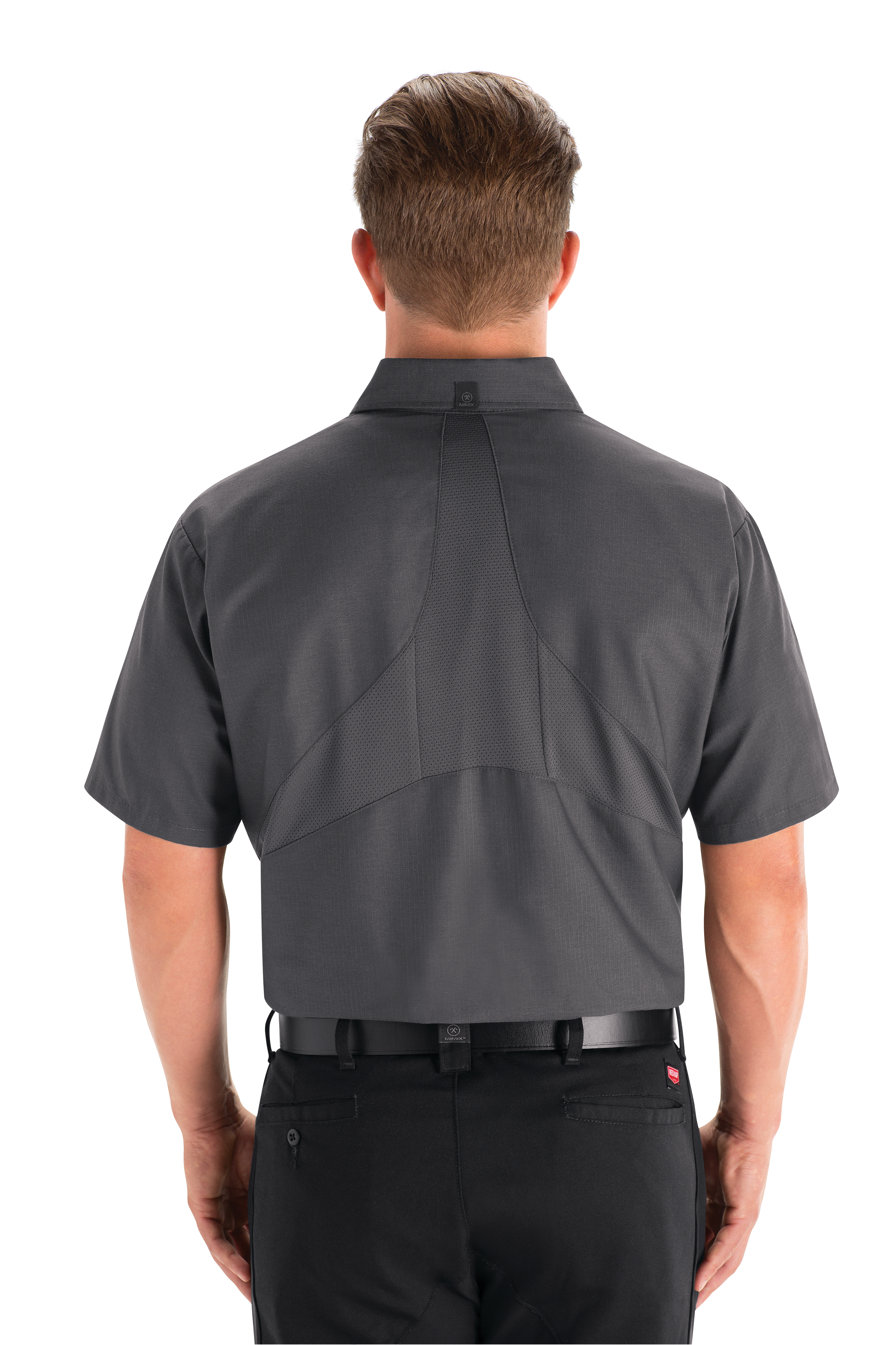 Red Kap MIMIX Men's Short Sleeve Uniform Work Shirt Charcoal 