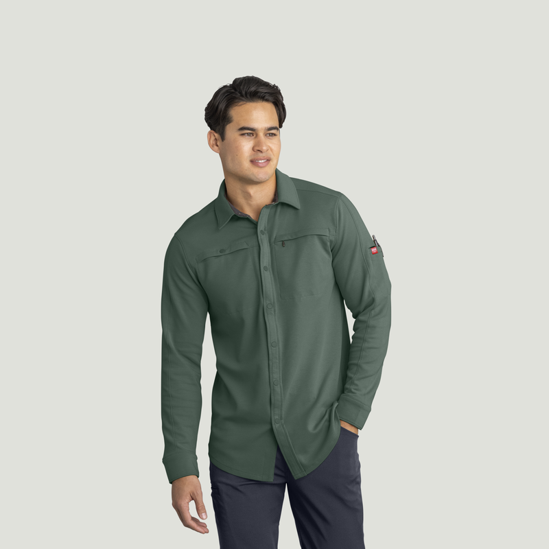 Men's Snap Front Jersey Long Sleeve Work Shirt image number 1