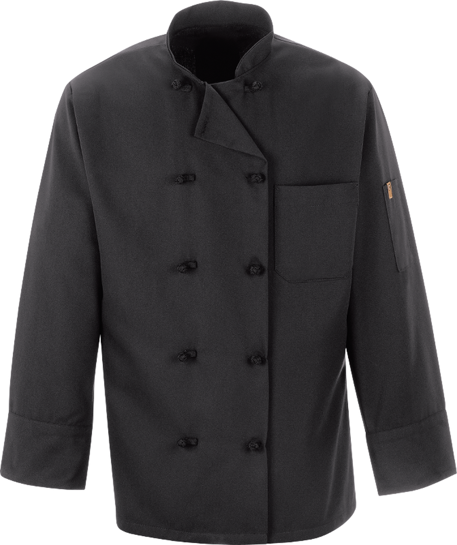 Chef Designs Black Chef Coat 10 Knot Buttons Red Kap®