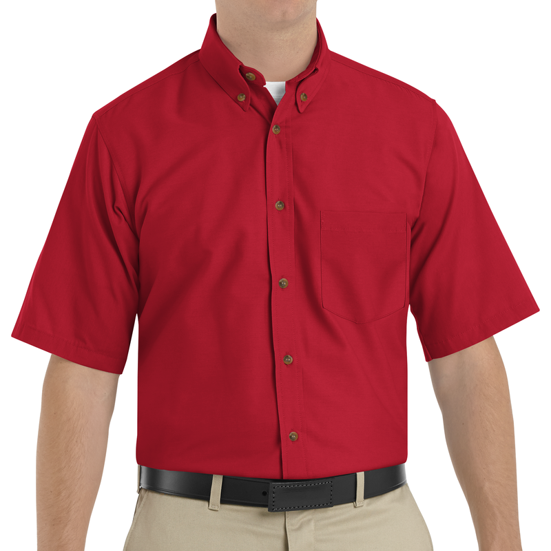 Poplin Dress Shirt for Men Short Sleeves Red Kap Red Kap