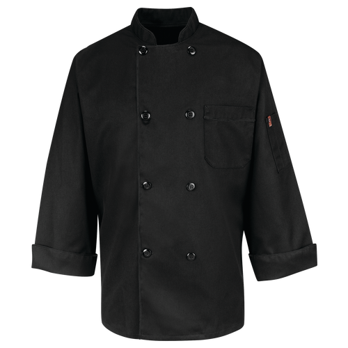 Eight Pearl Button Black Chef Coat