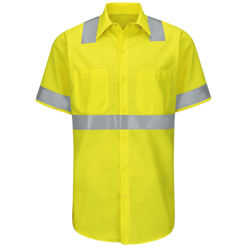 Men's Hi-Visibility Short Sleeve Ripstop Work Shirt - Type R, Class 2 image number 0