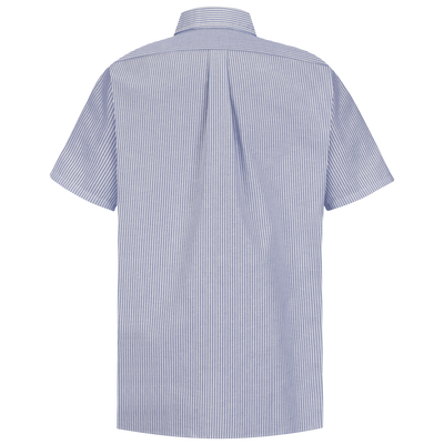 Men's Short Sleeve Striped Executive Oxford Dress Shirt