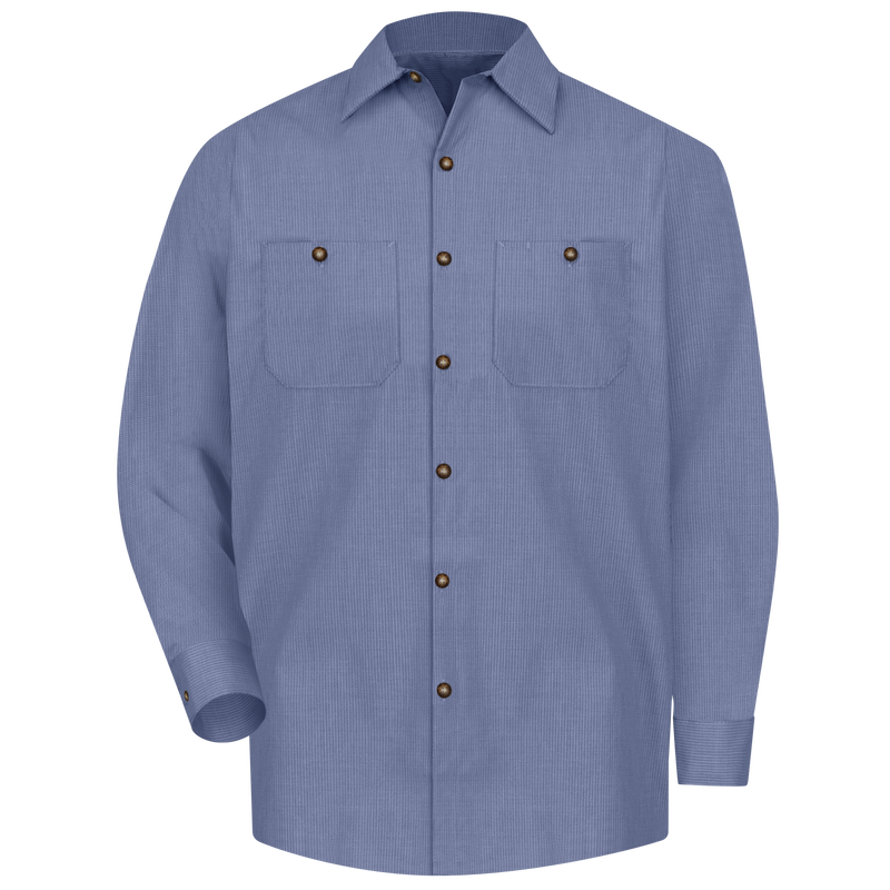 Men's Long Sleeve Geometric Microcheck Work Shirt image number 0