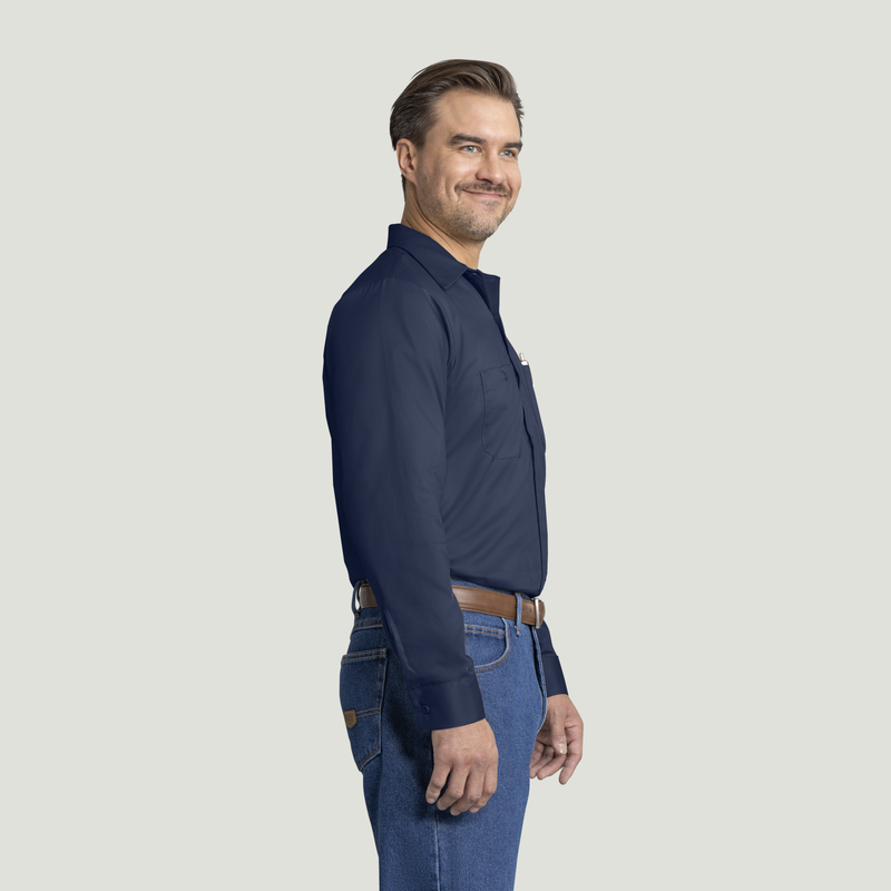 Men's Long Sleeve Wrinkle-Resistant Cotton Work Shirt image number 4