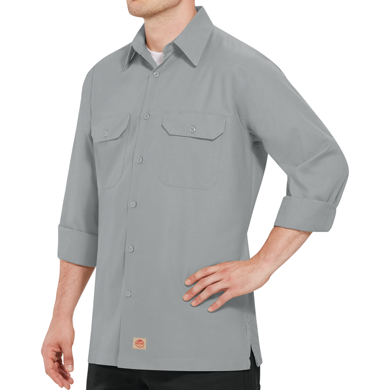 Men's Long Sleeve Solid Rip Stop Shirt image number 3