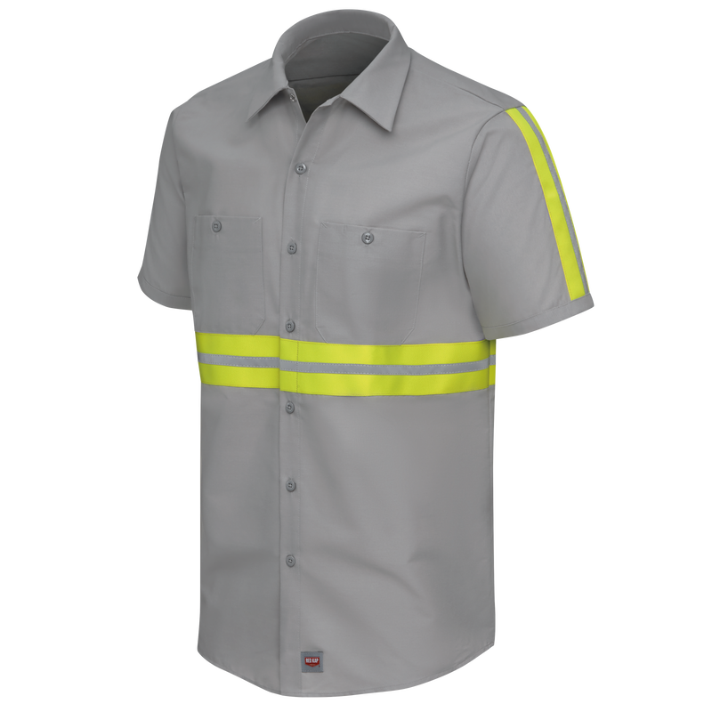 Short Sleeve Enhanced Visibility Industrial Work Shirt image number 3