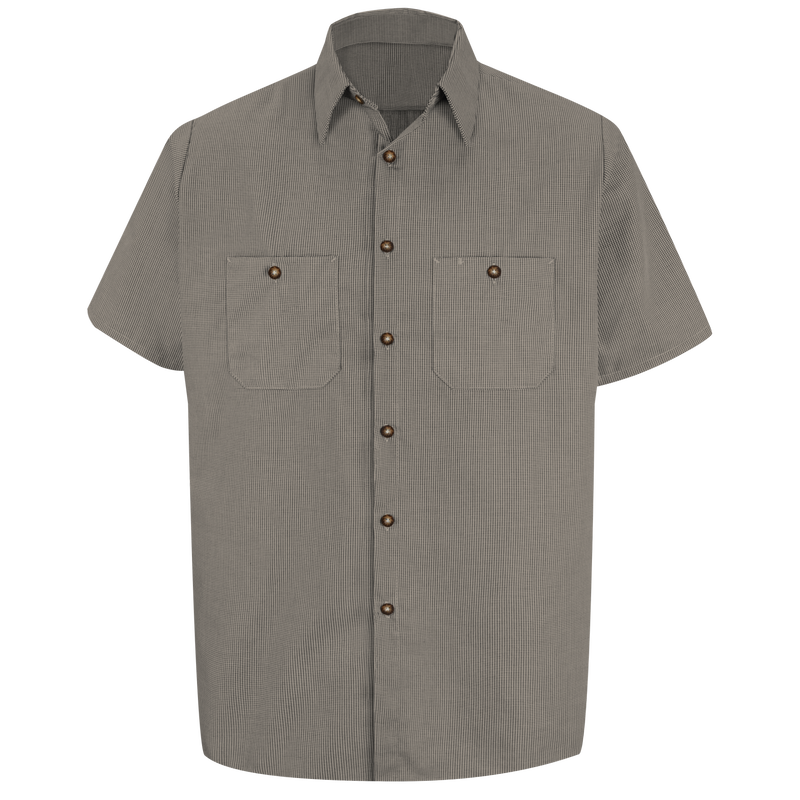 Men's Short Sleeve Microcheck Uniform Shirt image number 1