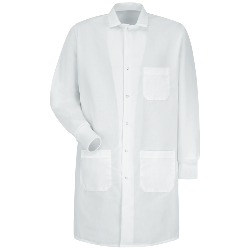 Unisex Specialized Cuffed Lab Coat with Exterior Pocket Red Kap