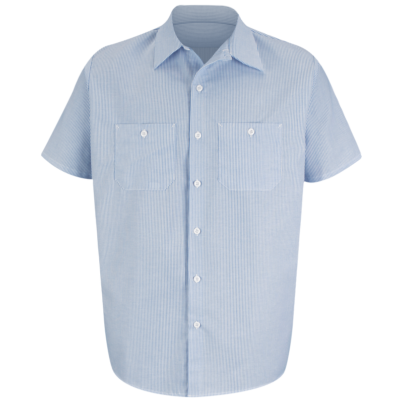 Men's Short Sleeve Industrial Stripe Work Shirt image number 1