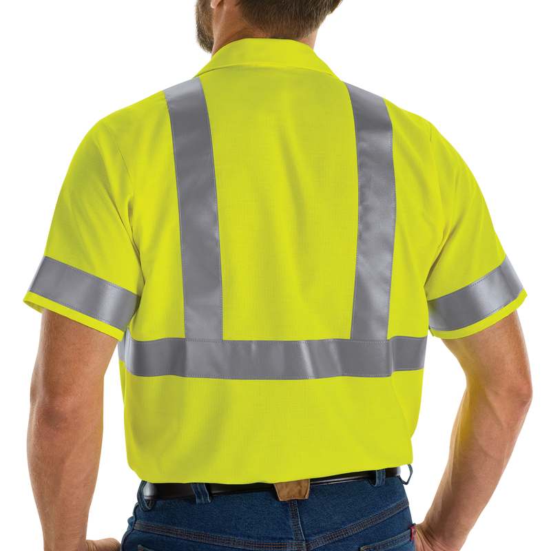 Men's Hi-Visibility Short Sleeve Ripstop Work Shirt - Type R, Class 2 image number 5