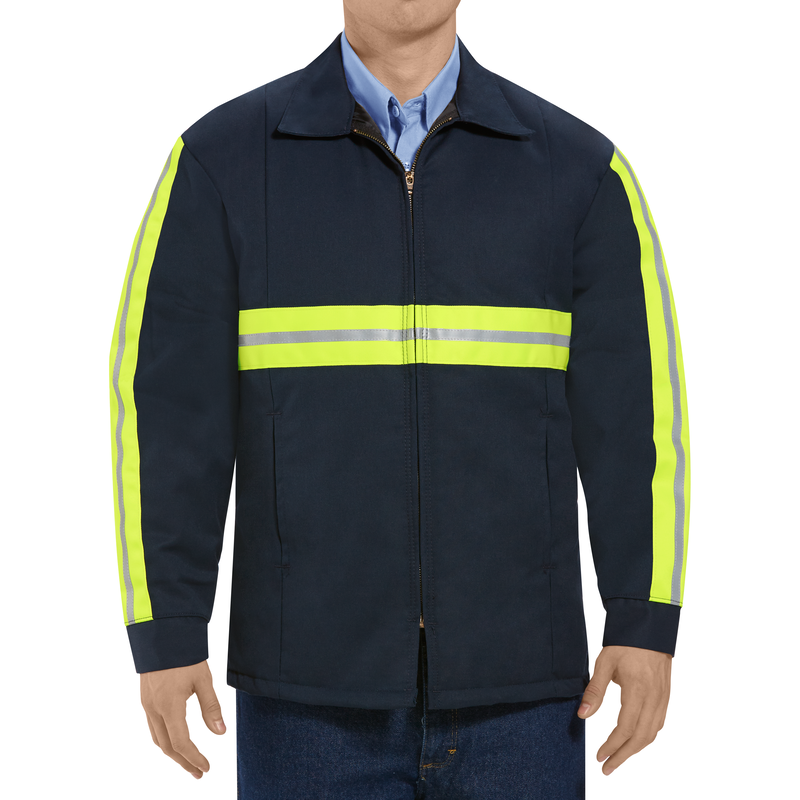 Men s Enhanced Visibility Perma Lined Panel Jacket Red Kap