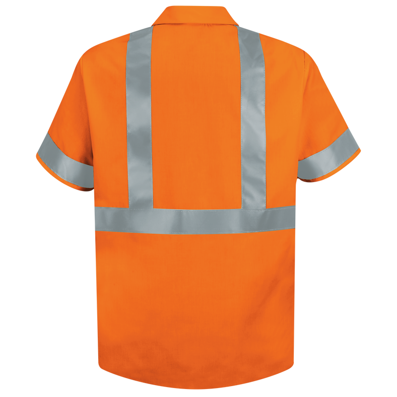 Men's Hi-Visibility Orange Short Sleeve Work Shirt - Type R, Class 2 image number 2