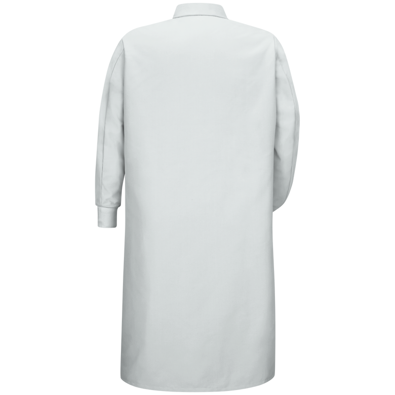 Gripper-Front Spun Polyester Pocketless Butcher Coat with Knit Cuffs image number 2