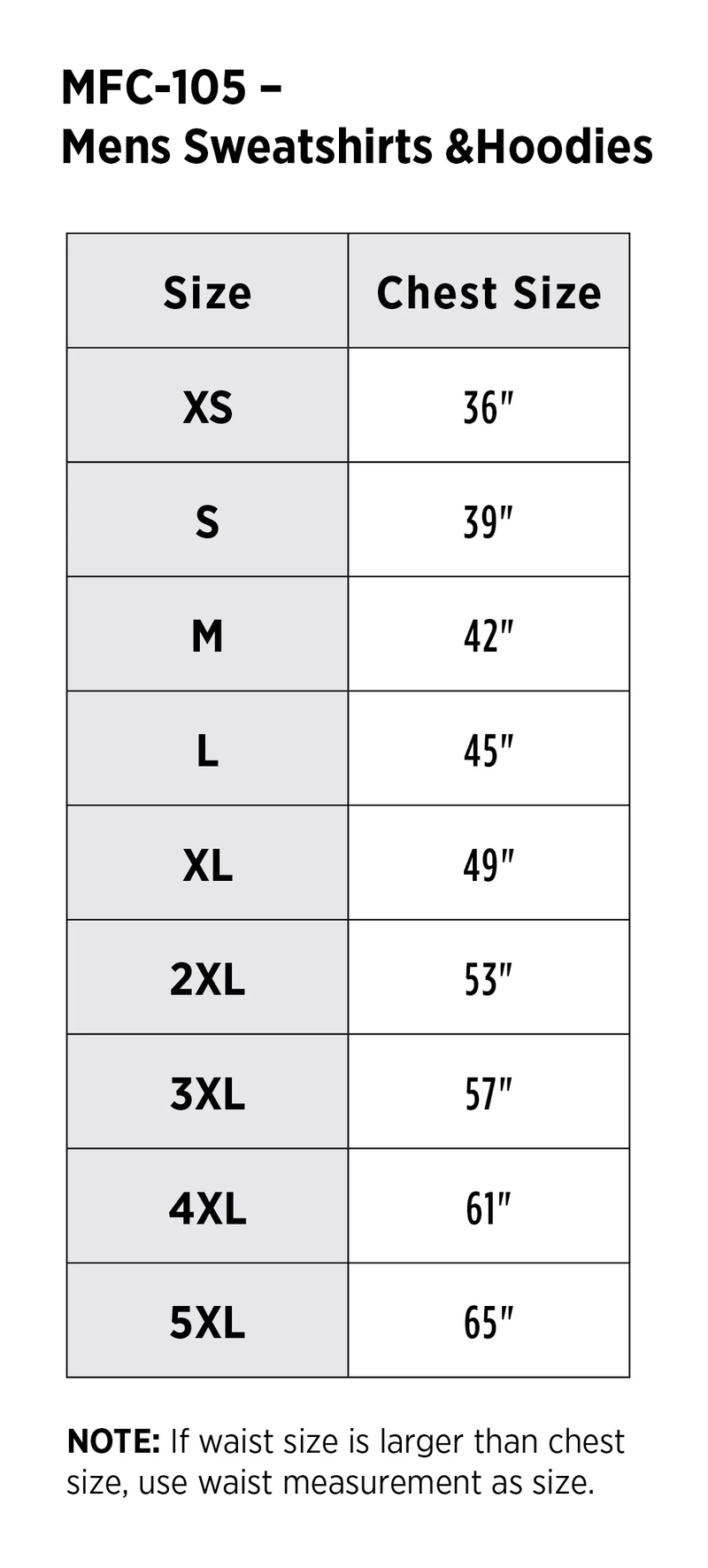 size chart