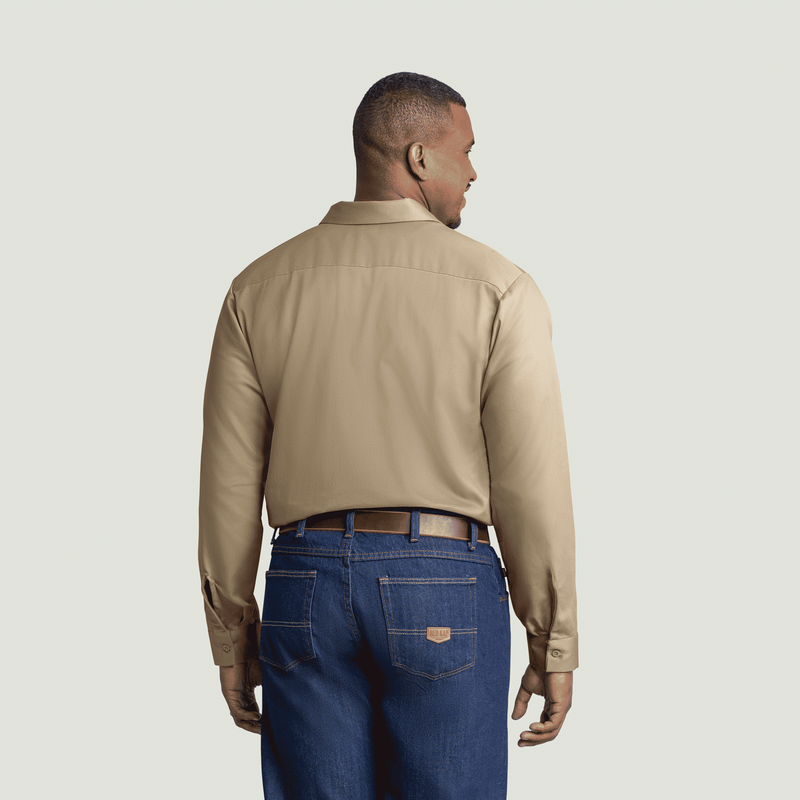 Men's Long Sleeve Wrinkle-Resistant Cotton Work&nbsp;Shirt image number 6