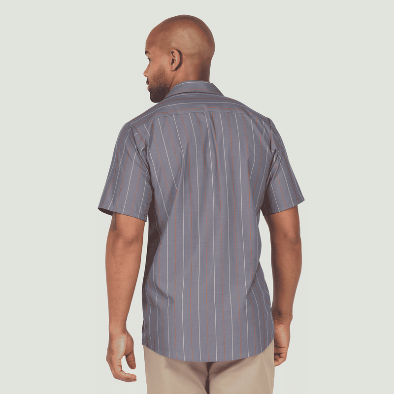 Men's Short Sleeve Industrial Stripe Work Shirt image number 2