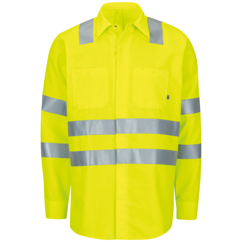 High Visibility Long Sleeve Work Shirt Ripstop Red Kap Red Kap