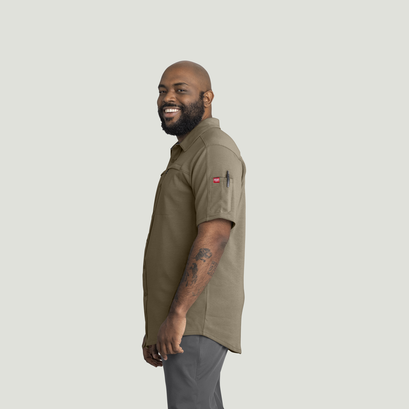 Men's Snap Front Jersey Short Sleeve Work Shirt image number 3
