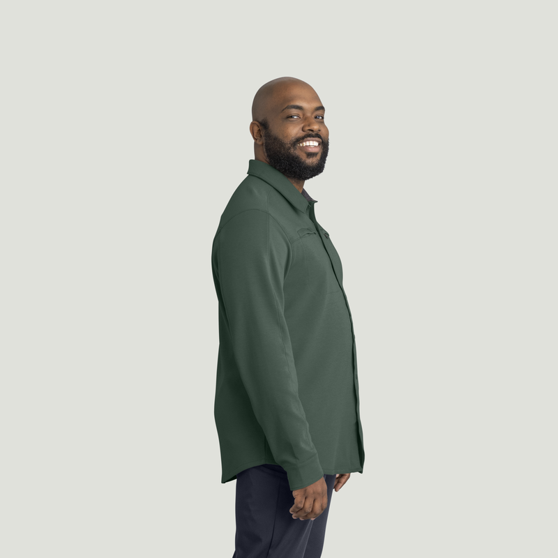 Men's Snap Front Jersey Long Sleeve Work Shirt image number 8