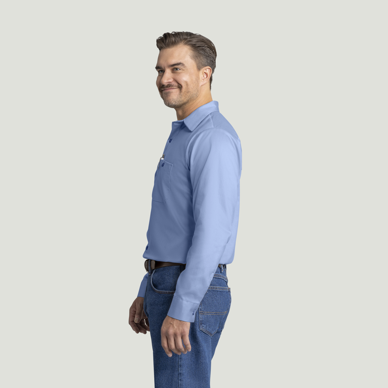 Men's Long Sleeve Wrinkle-Resistant Cotton Work Shirt image number 3