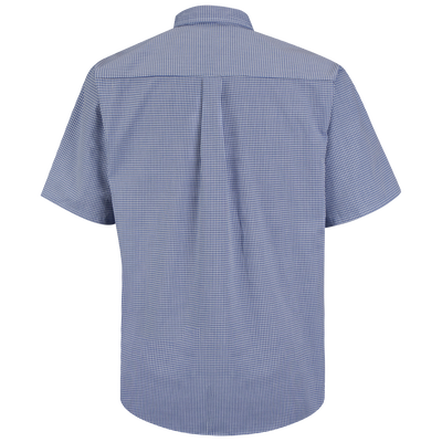 Men's Short Sleeve Mini-Plaid Uniform Shirt