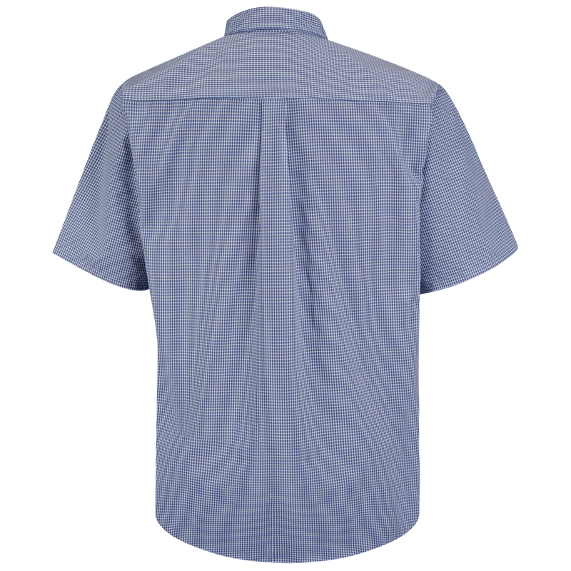 Men's Short Sleeve Mini-Plaid Uniform Shirt image number 2