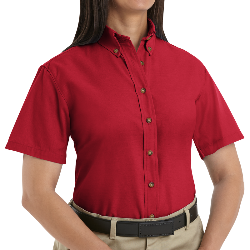 Women's Short Sleeve Poplin Dress Shirt image number 3