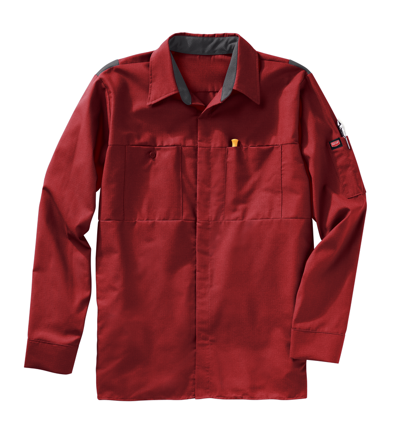 red kap men's performance plus shop shirt with oilblok technology