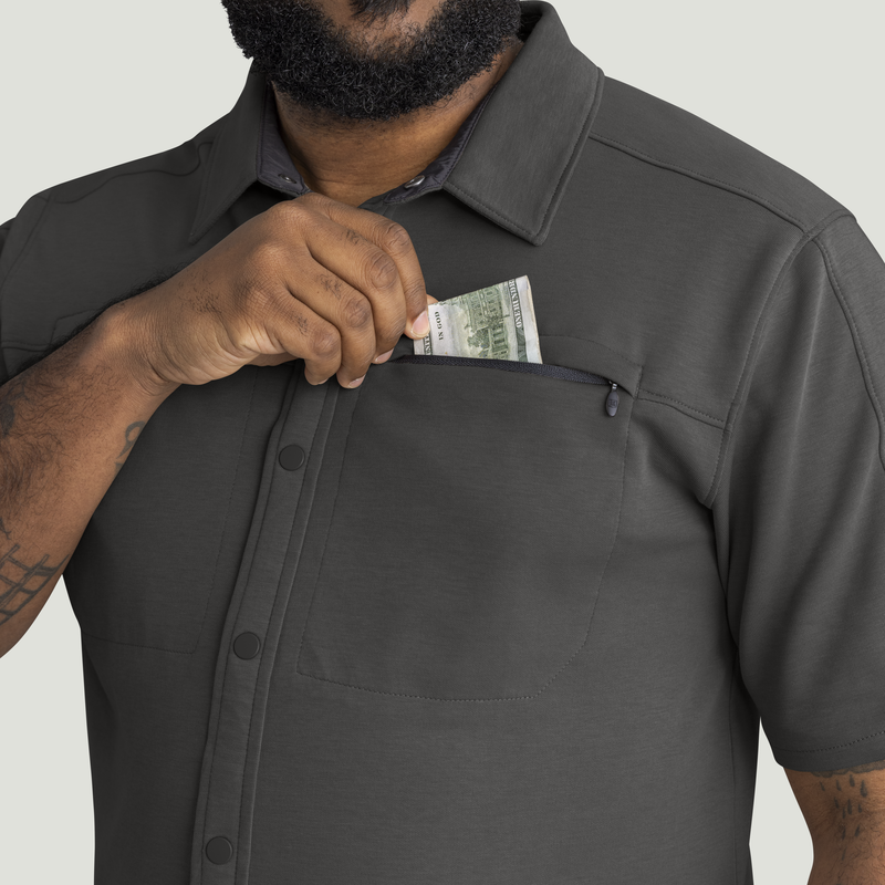 Men's Snap Front Jersey Short Sleeve Work Shirt image number 13