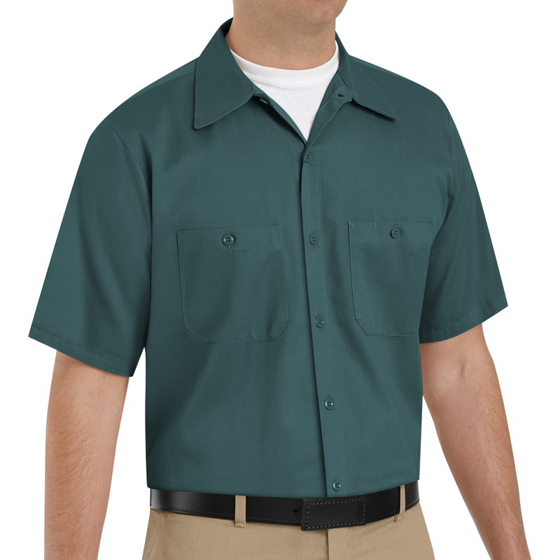 Men's Short Sleeve Wrinkle-Resistant Cotton Work Shirt image number 2