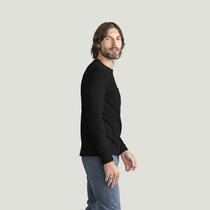 Men's Slim Fit Cotton Long Sleeve Pocket T-Shirt image number 4