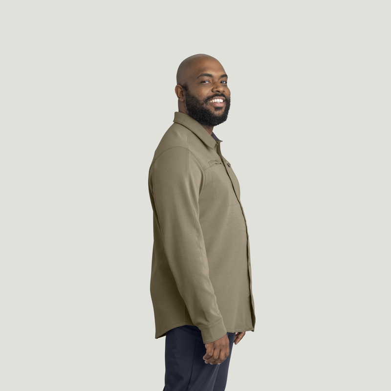 Men's Snap Front Jersey Long Sleeve Work Shirt image number 8