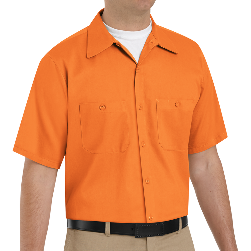 Men's Short Sleeve Wrinkle-Resistant Cotton Work Shirt image number 3