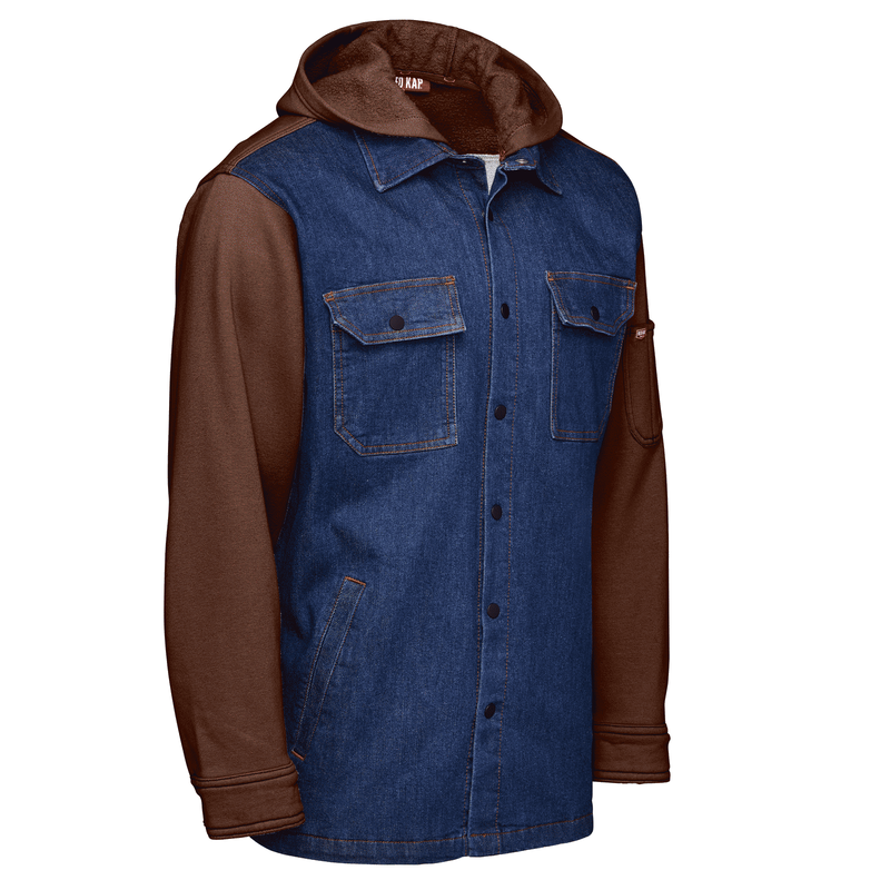 Men&rsquo;s Denim and Fleece Hooded Shirt Jacket image number 8