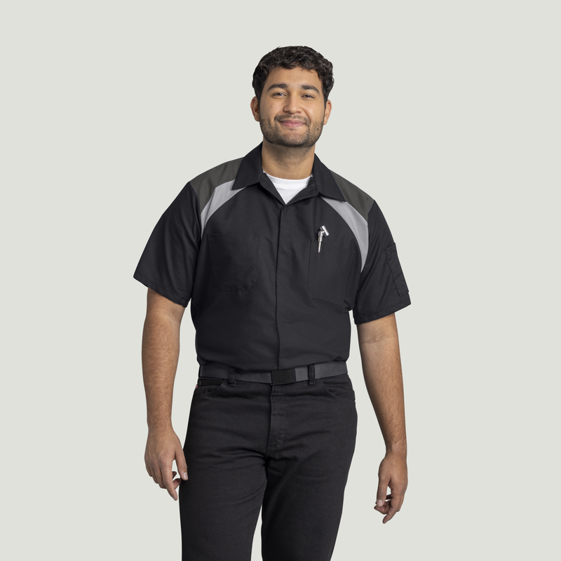 Men's Short Sleeve Tri-Color Shop Shirt image number 1