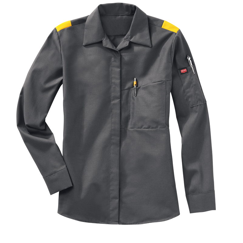 Women's Long Sleeve Performance Plus Shop Shirt with OilBlok Technology image number 5