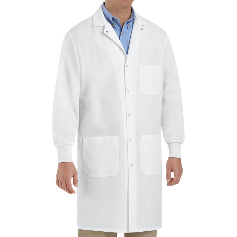 Unisex Specialized Cuffed Lab Coat with Exterior Pocket image number 3
