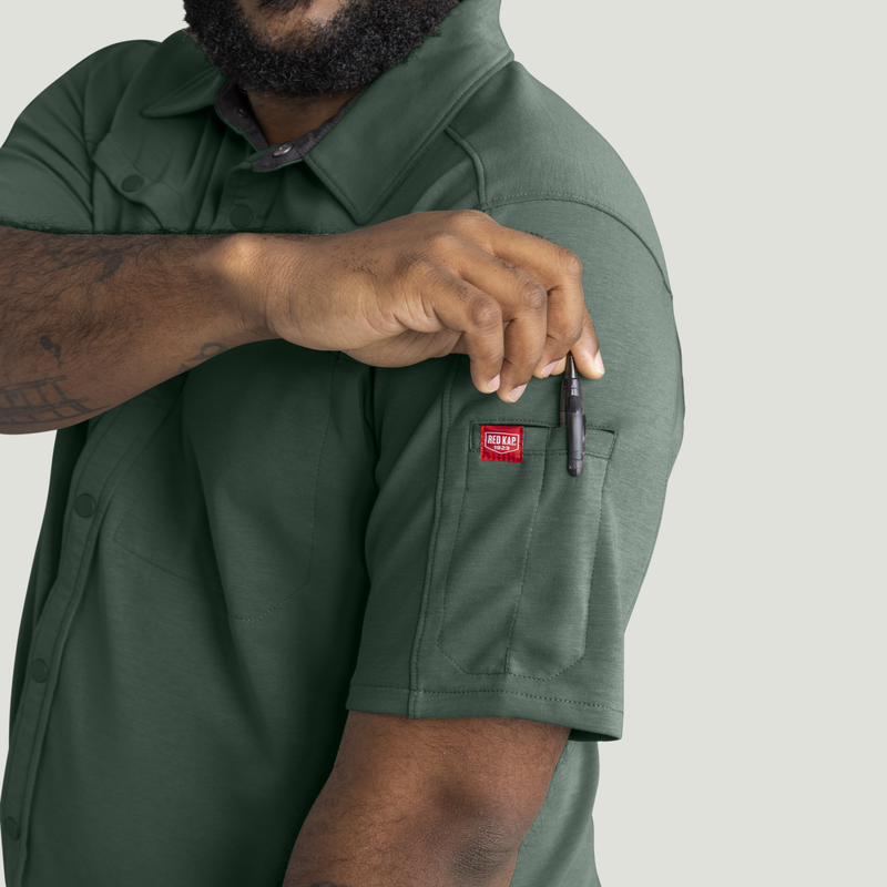 Men's Snap Front Jersey Short Sleeve Work Shirt image number 14