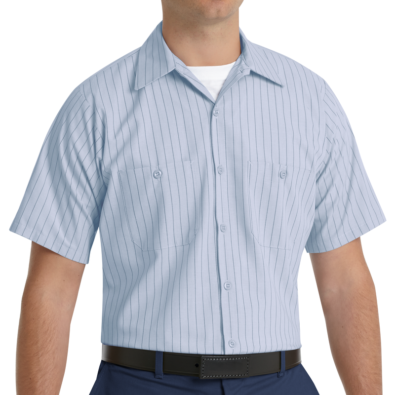 Men's Short Sleeve Striped Work Shirt image number 3