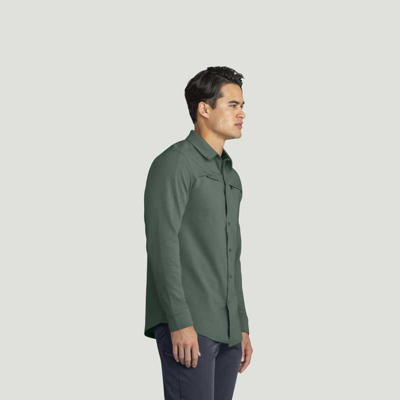 Men's Snap Front Jersey Long Sleeve Work Shirt image number 4