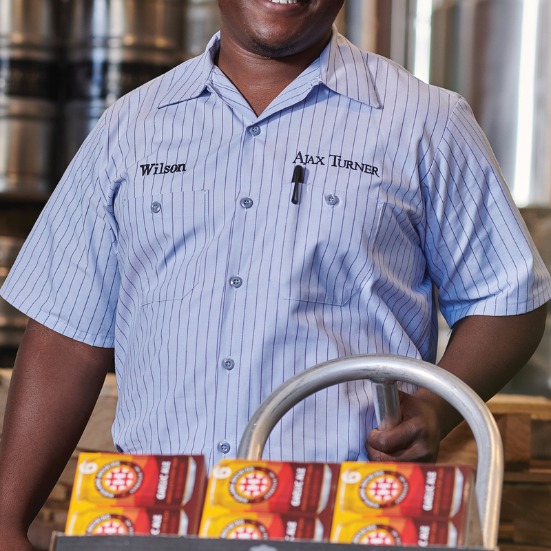 Men's Short Sleeve Striped Work Shirt image number 3