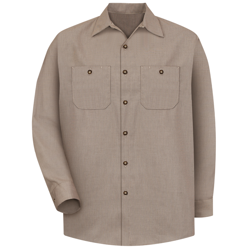 Men's Long Sleeve Geometric Microcheck Work Shirt image number 1